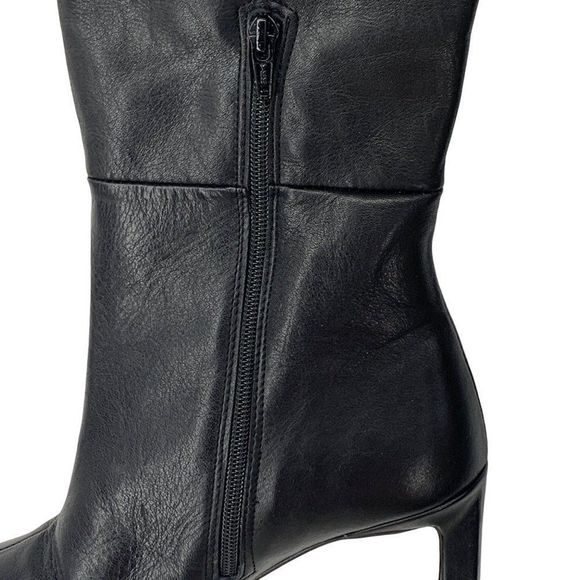 Asos Faux Leather Boots Sz 6 Over the Knee Adjustable Thigh Strap Buckle 3768 - Picture 4 of 16